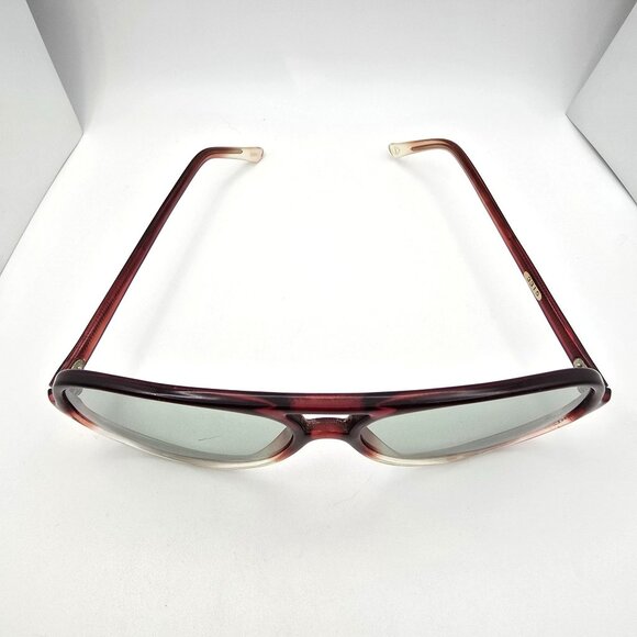 VTG Aviator Sunglasses Gradient Red Frame Oversized Brown Lens Luxury Style - Picture 3 of 15